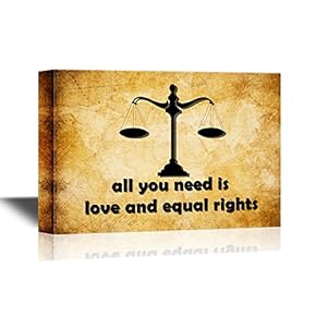 Canvas Wall Art - All You Need is Love and Equal Rights - Gallery Wrap Modern Home Art | Ready to Hang - 12x18 inches