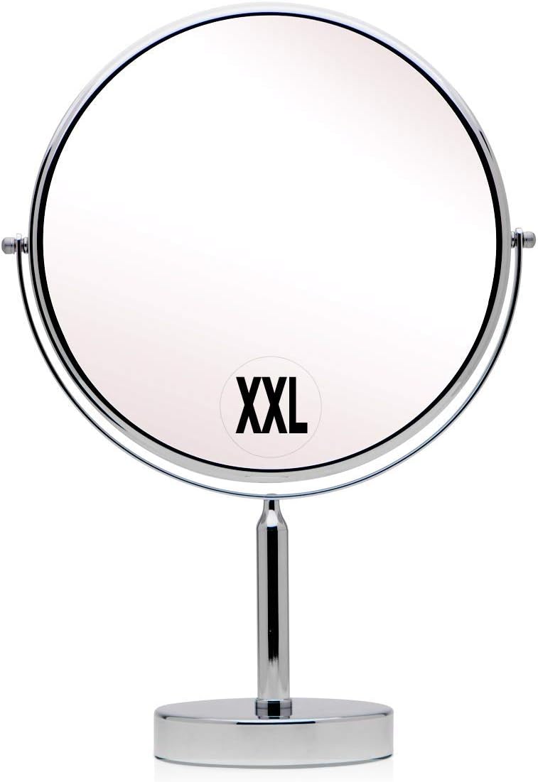 Mirrorvana XXLarge 11-Inch Oversized 3X/1X Magnifying Makeup Mirror with Stand, Double Sided, 17" Height and 11" Wide