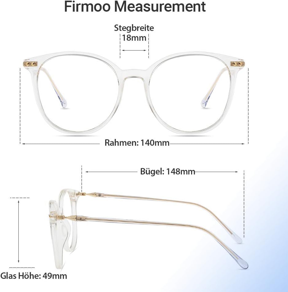 Firmoo Blue Light Blocking Reading Glasses for Women Men Anti-Reflective UV400 Round Vintage Computer Glasses, Clear +0.00 - Image 5