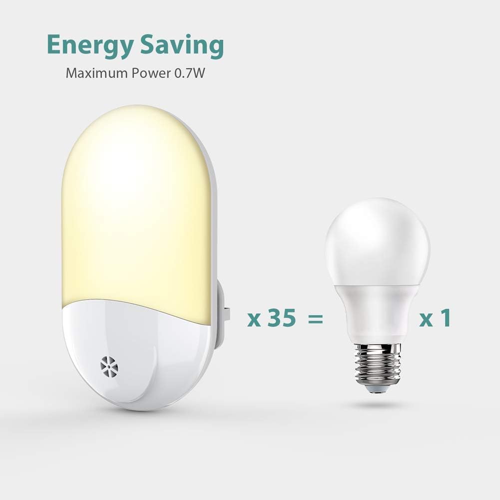 LED Night Light Plug in Wall, Automatic Plug-and-Play Dusk to Dawn Photocell Sensor Night Lighting Lamp - Image 4