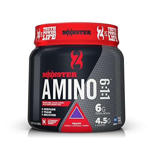 Cytosport Monster Amino Acids Supplement 6:1:1 with BCAA Powder, Grape Flavored, 10.6 Ounce (300 Grams) (25 servings)