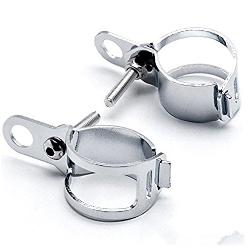 DLLL Universal Motorcycle Motorbike Chrome Turn Signal Light Mount Brackets Fork Ear 30-43mm for Harley Honda Suzuki Vespa Kawasaki Yamaha Victory Volusia Marauder ATV Scooter - Thumbnail 4