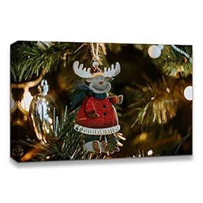 Canvas Wall Art Christmas Santa Claus Decor Painting Artwork for Home Prints Framed - 12x18 inches