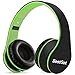 G Galice Kids Headphones for Boys Girls Adults with Microphone Volume Control Removable Audio Cable Black/Green