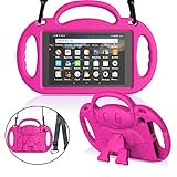 MENZO Case for Amazon All-New Fire HD 8 2018/2017 - Shockproof Convertible Handle Light Weight Protective Stand Cover Kids Case for Fire HD 8" (2017 and 2018 Releases) Tablet, Rose