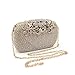 Gold Clutch Purses Classy Flower for Women Luxury Rhinestone Crystal Evening Clutch Bags Vintage Party (gold)
