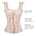 Spiral Steel Boned Vintage Inspired Overbust Corset with Angled Panels and Shoulder Straps (L, Georgian Pink)