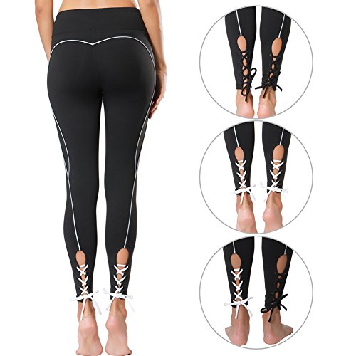 Dragon Fit Compression Yoga Pants Power Stretch Workout Leggings With High Waist Tummy Control, 10black Bandage, Large