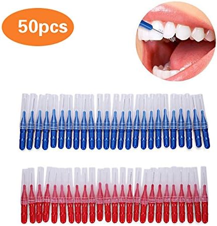 GOURDOLL Interdental Brush Cleaners Tooth Cleaning Tool 50 Count Soft Picks Healthy Tooth Flossing Head Oral Dental Hygiene Brush (50 Pcs 1 box)