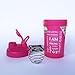 GOMOYO “I Am” Word Mesh on BlenderBottle Brand ProStak Shaker Cup, 22-oz. Protein Shaker Bottle with BlenderBall Whisk and 2 Twist n’ Lock Attachable containerss (Pink)