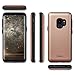TORU CX Slim Galaxy S9 Wallet Case Pink with Hidden ID Slot Credit Card Holder Hard Cover for Samsung Galaxy S9 - Rose Gold
