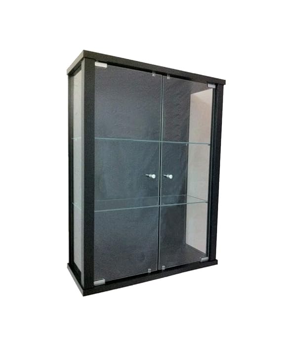 K-Möbel Hängevitrine Sammlervitrine Vitrine Hängeschrank Schwarz