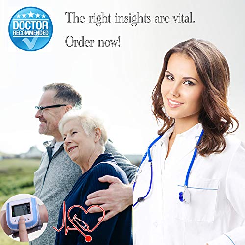 Blood Pressure Monitor Cuff Wrist Digital BP Monitor Clinically Accurate & Fast Reading with Large LCD Display - FDA Approved Essential for Home Care (Blue)
