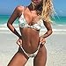 Amiley Women Printing flower Padded Bra Beach Halter Bikini two pieces Set Swimwear (S, White)