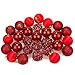 Juvale 28-Pack Christmas Tree Decorations – Glittery Xmas Ball Ornaments in 4 Assorted Designs - Perfect Festive DecorEmbellishments, 2.2 x 2.4 x 2.2 Inches, Red