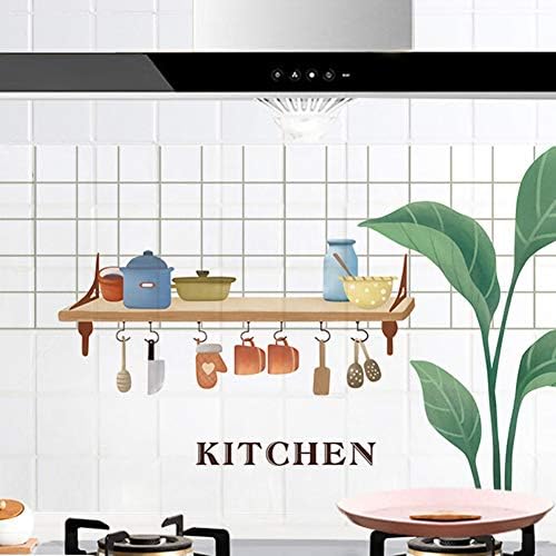 1 roll Kitchen backsplash Wall stickers, Transculent foil Removable Wall paper Anti oil High temperature resistant Decoration-K