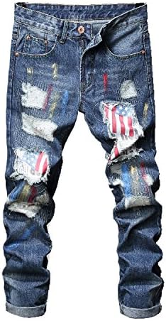 Just No Logo Men's Regular Fit Ripped Painted Jeans(36W)