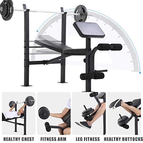 Adjustable Weight Bench Olympic Weight Bench for Full Body Exercise 3 Position Home Gym Equipment 330lbs