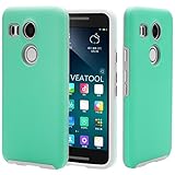 Nexus 5X Case,Veatool Anti Slip Shock Proof Ultra Rugged Rubber Dual Layer Case for Google Nexus 5X,Mint Green