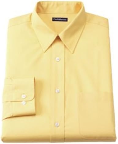 Mens yellow dress shirt with white collar Clearance