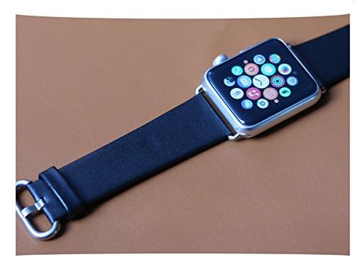 Yatale Genuine Leather Watchband for Lowest Price for Promotion, Apple Watch Band Leather,genuine Leather Band Cuff Bracelet Leather Watchband with Adapter for Apple Iwatch Black 38mm
