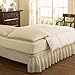 Easy Fit Solid Elastic Wrap Around Bed Skirt, Easy On/Off Dust Ruffle (18 Inch Drop), Queen/King, Ivory