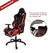 Kinsal Gaming Chair High-Back Computer Chair, Ergonomic Racing Chair, Leather Premium Lumbar Support Swivel Executive Office Chair Including Headrest and Massage Lumbar Pillow (red)