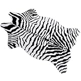 MustMat Cute Faux Zebra Print Rug Animal Print Rug