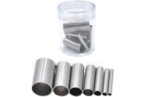 VIDILLO Clay Cutters,7Pcs Hole Hollow Punch Cutter Set Stainless Steel Indentation Round Circle Shape Cutters Mold Ceramics Dotting Baking Mold Cutter Punch Tools for Clay Pottery Craft with Storage Case(B2)