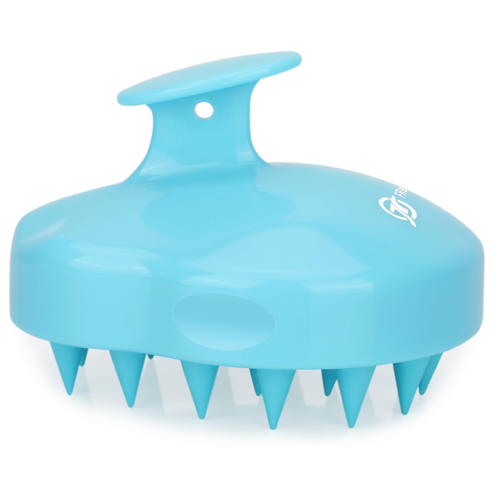 FREATECH Scalp Massager Shampoo Brush with Soft & Flexible Silicone Bristles for Hair Care and Head Relaxation, Ergonomic Scalp Scrubber/Exfoliator for Dandruff Removal and Hair Growth, Light Blue