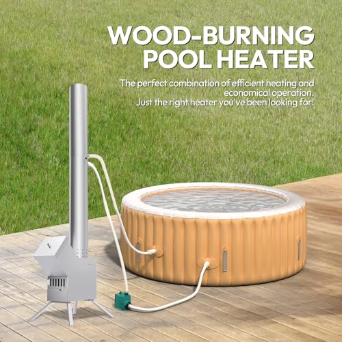 ECOPOOLTECH Wood Heat Pump, Pool Heater, Wood-fired Heat Pump, Ideal for Outdoor Small Swimming Pools and Hot Tubs, Continuous Wood-fired Heating