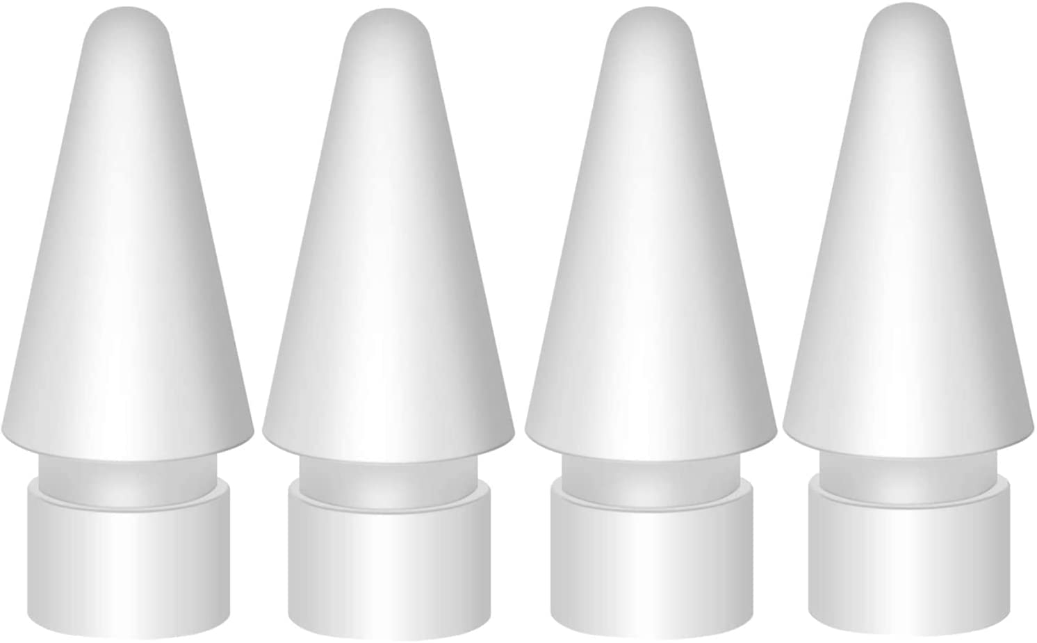 Amtake Tips Compatible with Apple Pencil 2 Gen & 1st - [4 Pack] Apple Pencil Tips iPencil Nib for iPad Pro 11, 10.5 Inch 12.9 Inch 9.7 Inch Highly Sensitive Pencil Tips Grey/White