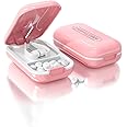 CFMOUR Small Pill Cutters - Pill Cutter Splitter for Small and Tiny Pills, Portable Pill Crusher for Large Pills Professional with Sharp Safe Blade, Cuts Vitamins Tablets (Pink)