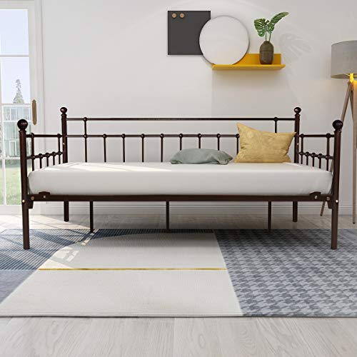 Metal Daybed Frame Twin Steel Slats Platform Base Box