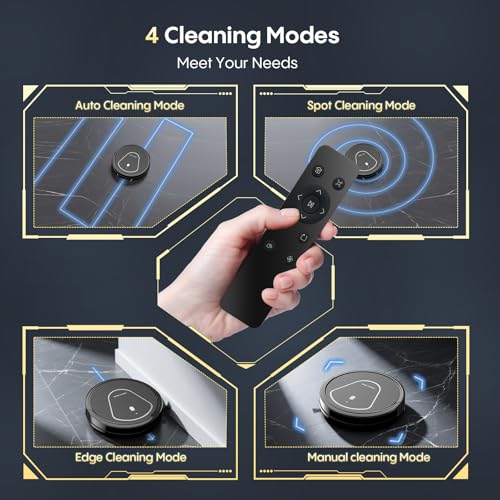Bagotte Robot Vacuum and Mop Combo,5000Pa Suction Robotic Vacuums Cleaner with Low Noise, Self-Charger,2.4G WiFi/App/Alexa/Remote Control for Pet Hair,Hard Floor,Carpet