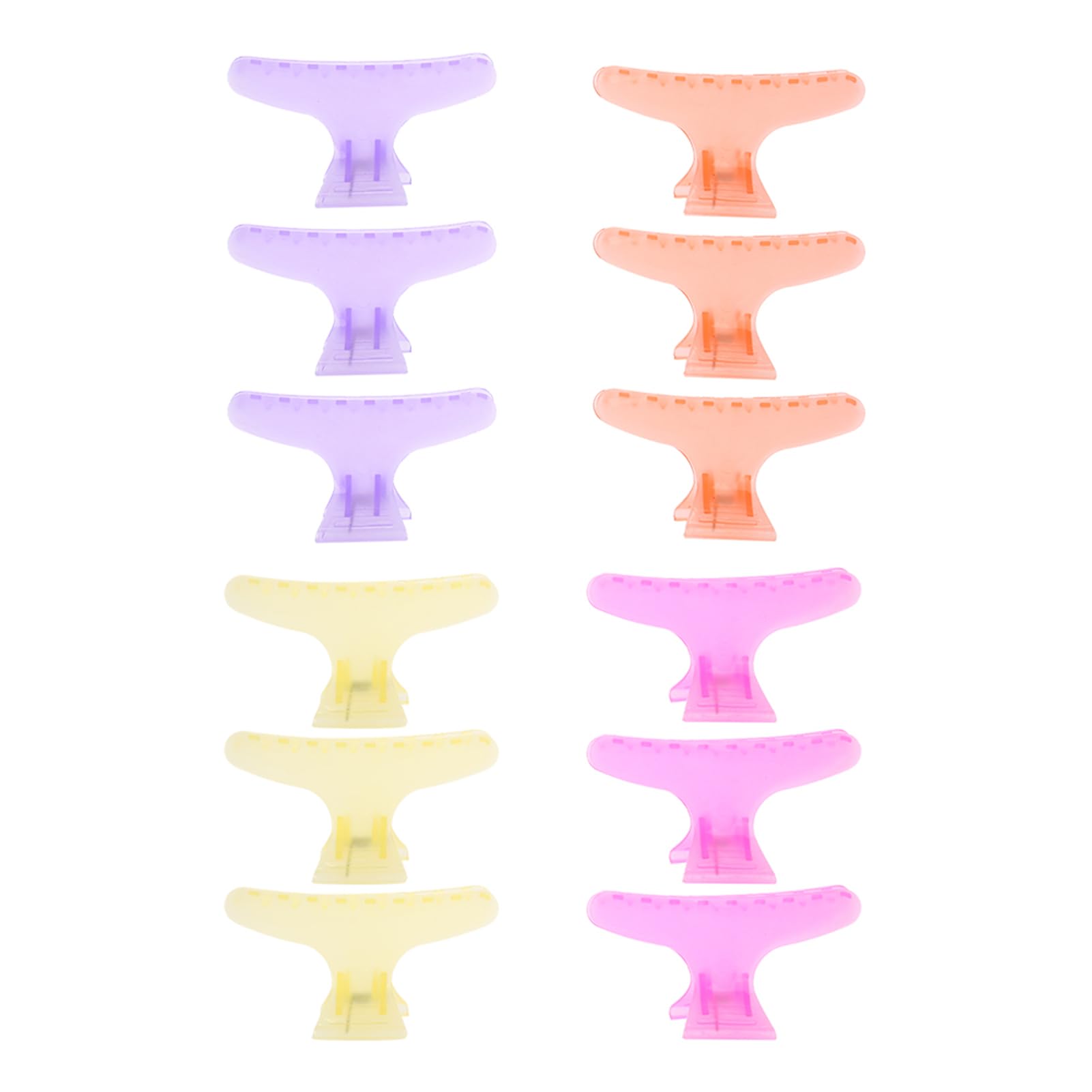 Hairdresser Butterfly Clips, Butterfly Hair Clamps, 12 Pieces Colorful Large Hair Claw Hairdresser Clamp Salon Stylish Hair Accessories for Women Girls(Crystal hair clip)