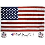 Reinforced Polyester American Flag, Various Sizes, 100% MADE IN THE USA, Reinforced Stitching, Embroidered Stars, Color Match LOCK Stitching, Best Quality Available (3' x 5')
