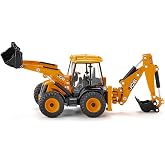 Siku 3558, JCB 4CX Backhoe Loader, 1:50, Metal/Plastic, Yellow, Multifunctional, Can be Combined with Siku Models of The Same Scale