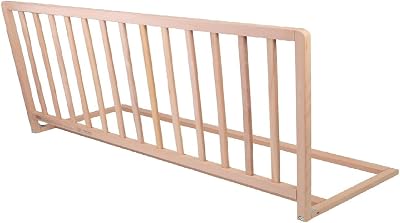 Safetots Narrow Wooden Bed Guard 90cm x 38cm Natural Bed Rail for Toddler Safety