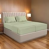 Ready To Rest 100% Egyptian Cotton Split California King Sheets Sets for Adjustable Bed 5 Piece, Fits Mattress Upto 16" Deep, Ultra Soft, Cooling Bed Sheets, Sage Solid