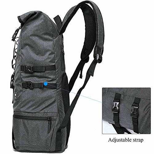 BISON SPIRIT Laptop-Rucksack Herren Damen Roll Top Wasserdichter Wanderrucksack