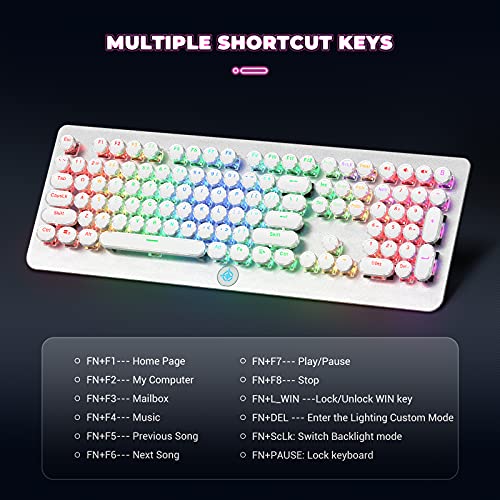 STOGA Retro Mechanical Keyboard, Typewriter Keyboard, RGB Gaming