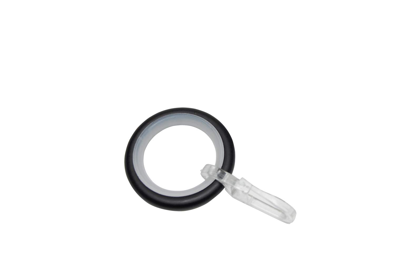 Gardinia Curtain Rings with Sliding Insert, Metal, Matte Black, Alloy Steel, Nicht Zutreffend