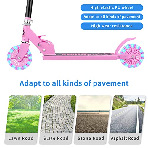 CAROMA Scooter for Kids Ages 312, 4 Levels Adjustable Height Kick