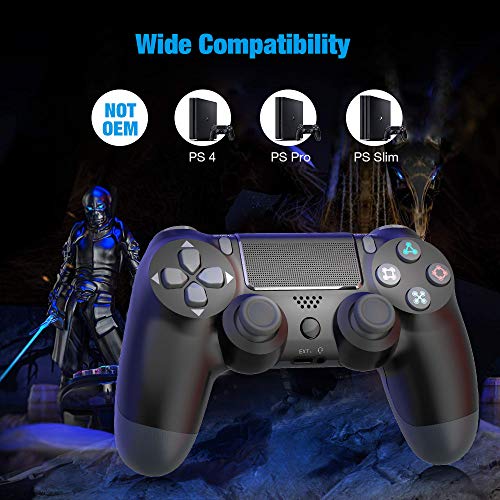 Y-Team Wireless Controller for PS4 Video Game Gamepad Controller with Motors Touchpad Joystick Audio Indicator and USB Cable for Playstation 4/Pro/Slim（Black）