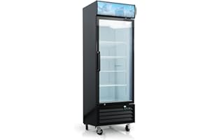 DEEPTIDE 20 Cu.Ft Double Door Commercial Upright Display Freezer Merchandiser —Glass Doors With ETL Certified, -8 to -1℉,Auto Defrost, Heated Door Frame, LED Lighting, for Cafes, Restaurants, Stores.