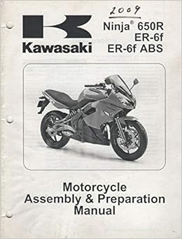 2009 KAWASAKI NINJA 650R ASSEMBLY PREPARATION MANUAL 99931-1507-01 (407