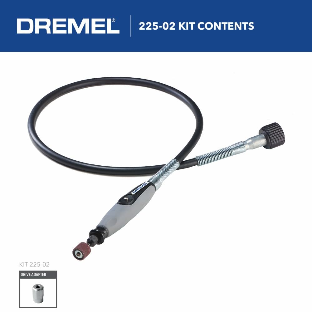 Dremel Flex Shaft Rotary Tool Attachment with Comfort Grip and 36” Long Cable - Engraver, Polisher, and Mini Sander- Ideal for Detail Metal Engraving, Wood Carving, and Jewelry Polishing, 225-02