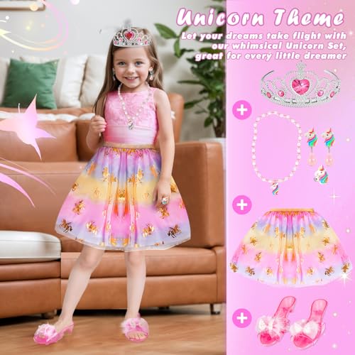 Dreamon Princess Shoes Girls High Heels Children Princess Shoes Costume Kids Fancy Dress Costumes Play Accessories Christmas Gift for 3 4 5 6 Years