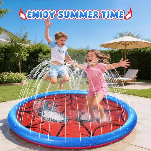 Lubolee Splash Pad for Kids and Dogs, Non Slip Extra Large Splash Pad Outdoor Sprinkler for Kids, Dog Water Summer Toys Outdoor Toys Ages 4-12 (80 inches)